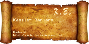 Keszler Barbara névjegykártya