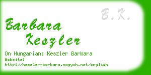 barbara keszler business card